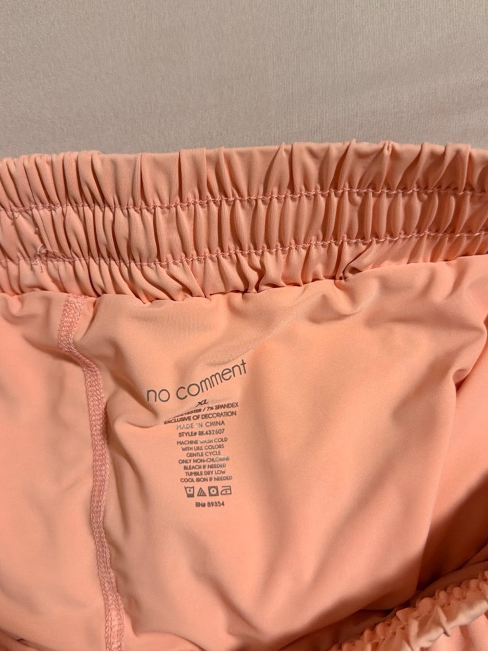 No Comment Women's Peach Athletic Shorts with Elastic Waist
